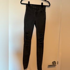 High-waisted black JBrand skinny jeans